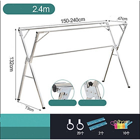 Mua Giá phơi quần áo inox kiểu gập  Phơi chăn co giản đến 2 mét