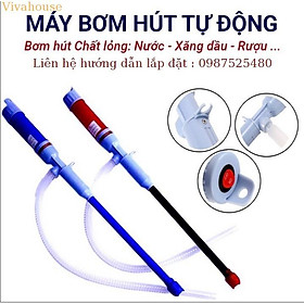 Bơm hút tự động nước, rượu, xăng dầu, chất lỏng, hóa chất đủ loại - loại Mini chạy pin tự động chỉ 1 nút bấm.