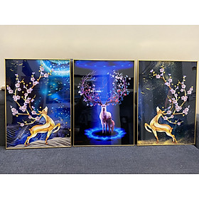 Bộ Tranh Treo Tường Tráng Gương Decor Phong Cách Bắc Âu Treo Cầu Thang Phòng Ngủ phòng Khách phÒng Làm Việc. Tặng Kèm Đinh Treo Không Cần Khoan Tường