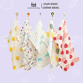 Set 2 khăn tắm Muslin cao cấp Miracle Baby cho bé mềm mịn, an toàn cho làn da bé kích thước 25x70cm