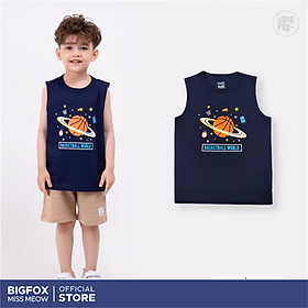Áo ba lỗ bé trai BIGFOX - MISS MEOW chất cotton mền mịn họa tiết đẹp size trẻ em 3,4,5,6,7,8 tuổi