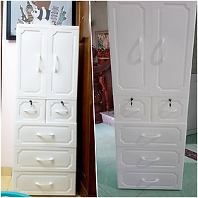 Mua Tủ nhựa 5 tầng cho bé có khóa màu trắng