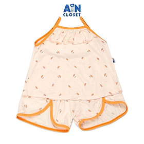 Bộ quần áo Ngắn bé gái họa tiết Carrot Hello cam thun lụa - AICDBGTYSCXD - AIN Closet