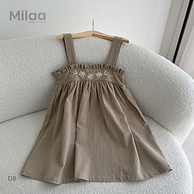 Đầm Hai Dây Thêu Hoa Đáng Yêu Cho Bé Gái MiLaa Kids D8