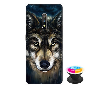 Ốp lưng dành cho điện thoại Realme X hình Chó Sói Mẫu 2 - tặng kèm giá đỡ điện thoại iCase xinh xắn - Hàng chính hãng