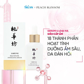 Serum Siêu Cấp Ẩm Với 4 Loại Hyaluronic Acid Đậm Đặc, Beta Glucan, Giúp Trẻ hóa, Chống Lão Hóa, Làm Mịn Da, Cho Da Săn Chắc, Làm Dịu Da, Kháng Khuẩn Với Rau Má, Tràm Trà, Trà Xanh Peach Blossom Rejuvenate Hydrating Serum