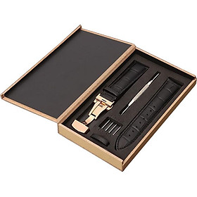 Dây đồng hồ da bò cao cấp tặng Hộp Gỗ kèm khóa bướm thép không gỉ 316L (Nhiều màu)