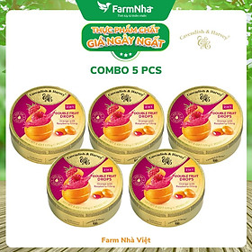 (Combo 5 hộp) Kẹo trái cây Cavendish & Harvey Vị Orange with Raspberry filling 175g - Hương vị tự nhiên đến từ Đức