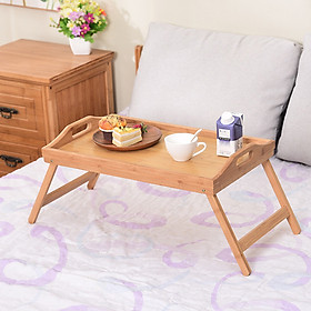 Khay Bàn Ăn Mini Gấp Gọn Bằng Gỗ Tre Phong Cách Hàn Quốc - GN19