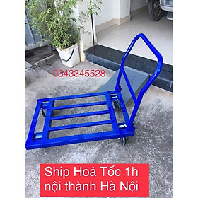 Xe Đẩy Hàng,4 bánh ,khung thép, Tải 300kg, Gấp Gọn, tiện dụng, tăng năng xuất vận chuyển. hàng chất lượng giá tại xưởng