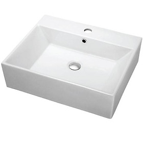 chậu lavabo, chậu rửa mặt đặt bàn sứ trắng, hình chữ nhật, độ bền cao, hàng nhập khẩu Moen BC9903-119