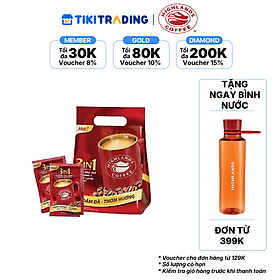 [ĐƠN 399K TẶNG 1 BÌNH NƯỚC HIGHLANDS] Cà phê sữa hòa tan 3in1 Highlands Coffee (50 gói x 17g)
