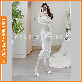 Váy đầm body trễ vai dáng dài nhũ kim cương nhà Socomo V1282022