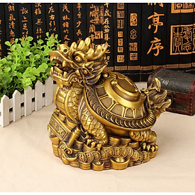 Mua Tượng linh vật con rùa đầu rồng long quy chữ phúc bằng đồng thau