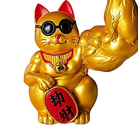 Resin Big Arm Lucky Cat Figurine Shop Welcome Cat Money  1