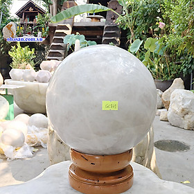 Mua Quả cầu phong thủy đá thạch anh trắng tự nhiên khử tia ác xạ QC869 nặng 9.5kg đường kính 19 cm – vật phẩm phong thủy may mắn
