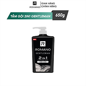 Sữa tắm gội cho nam Romano 2 trong 1 Gentleman 650g