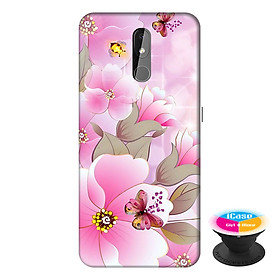 Ốp lưng điện thoại Nokia 3.2 hình Hoa Hồng Và Bướm tặng kèm giá đỡ điện thoại iCase xinh xắn - Hàng chính hãng