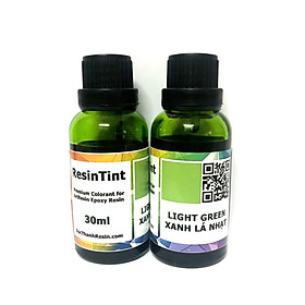 Mua Màu trong suốt xuyên thấu pha Epoxy Resin - Màu hiệu ứng kính - LIGHT GREEN Xanh Lá Nhạt - 30ml