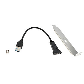 USB 3.1 Type C Female to USB 3.0 A Male Data Extension Cable with Profile Bracket and Panel Mount Screw