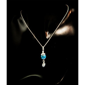 Dây chuyền bạc mix charm đá phong thủy Azulite tự nhiên, món quà trang sức ý nghĩa may mắn, tài lộc, độc đáo  DC004