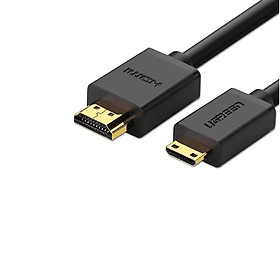 Cáp Mini HDMI sang HDMI 1.5M 4K 60hz 2.0 thuần đồng màu Đen Ugreen 11167 HD108 Hàng chính hãng