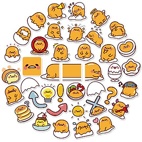 Sticker Trứng lười Gudetama chibi hoạt hình trang trí mũ bảo hiểm,guitar,ukulele,điện thoại,sổ tay,laptop