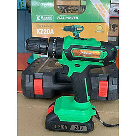 MÁY KHOAN PIN 3 CHỨC NĂNG CÓ BÚA KAZAKI KZ20A (CHÂN PIN MAKITA, 2 PIN, 1 SẠC )- HÀNG CHÍNH HÃNG