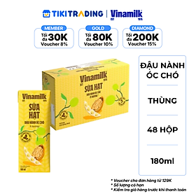 Thùng 48 hộp Sữa đậu nành Vinamilk hạt Óc chó 180ml
