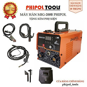 Máy hàn PHIPOL TOOLS MIG 200B không khí điện 220V tặng kèm nhiều phụ kiện, có chế độ hàn MIG/MMA/TIG - Hàng Chính Hãng