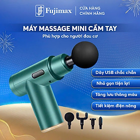 Máy Massage Cầm Tay Mini Cao Cấp (HÀNG ĐẸP) Công Nghệ Cảm Biến Lực Với 4 Đầu Và 6 Chế Độ