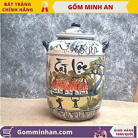 Mua Hũ Đựng Gạo Chum Đựng Gạo Tài Lộc Gốm Bát Tràng dung tích 30l  đựng 25kg gạo- Gốm Minh An