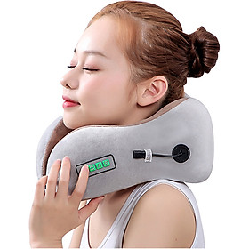 Mua Gối ngủ massage pin sạc hình chữ U tạo nhiệt trị đau mỏi cổ YJ818 - Dòng cao cấp - Nhiều màu  giao ngẫu nhiên