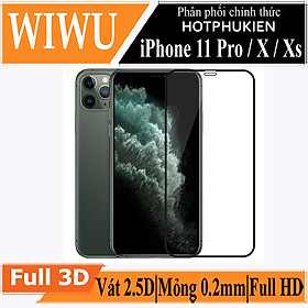 Miếng dán kính cường lực Cho iPhone 11 / 11 Pro / 11 Pro Max / X / Xs / Xs Max / XR full màn hình 2.5D chống nứt vỡ cạnh hiệu WIWU iVista Chống va đập, vát cạnh 2.5D, chống vân tay - hàng nhập khẩu