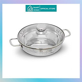 Mua Nồi lẩu um xào inox 430 bếp từ 3 đáy Fivestar nắp kính ( 24cm / 26cm / 28cm )