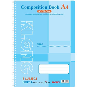 Sổ lò xo đơn A4 - 500 trang; Klong 396 xanh dương