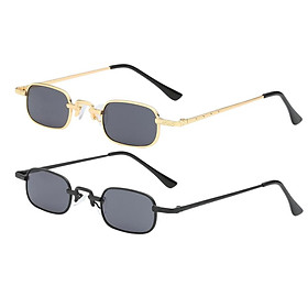2x Fashion Square Sunglasses Small Frame Shade UV400 90s Eyewear Glasses
