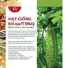 Hạt Giống Khổ Qua F1 596AQ - Da Trơn Trái Dài 2gr (~10 hạt)