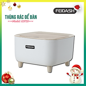 Hộp Đựng Rác Để Bàn Làm Việc Nắp Vân Gỗ Feidash G3720 - Thiết kế với kiểu dáng sang trọng, bo góc mềm mại