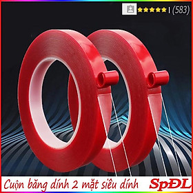 Cuộn băng dính 2 mặt trong suốt loại cường lực siêu dính kích thước 10mm x 3000mm x 1mm