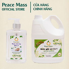 Combo Sản Phẩm Gốc Thực Vật NGB2 Peace Mass Nước Giặt Xả 2 in 1 3.6 lít + Nước Rửa Tay 340ml (Thuộc nhóm Sản phẩm Lành tính / Hữu cơ/ Sinh học)