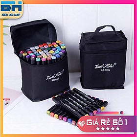 Bộ bút màu dạ Market Touch 48PCS (48 cây đa sắc màu) kèm túi vải họa cụ vẽ tranh cao cấp