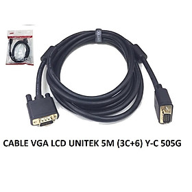 Cáp VGA Unitek LCD 3C+6 (5m) (Y-C 505G) - HÀNG CHÍNH HÃNG