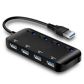 Mua Hub chia cổng usb 3.0 Ultra Slim có công tắc (4 cổng) - Bộ chia cổng USB 1 ra 4  USB 3.0  thiết bị chia cổng usb 3.0  hub 3.0