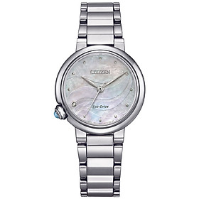 Đồng Hồ Nữ Citizen Đính Kim Cương Dây Thép Không Gỉ EM0910-80D - Mặt Xà Cừ (Sapphire)