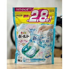 Viên giặt xả Bold Gel Ball 3D hương hoa túi 31 viên của Nhật Bản - xanh