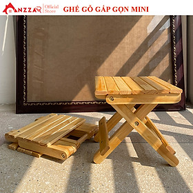 Ghế gỗ gấp gọn mini,  ghế ban công ngoài trời, dã ngoại, du lịch GG-02