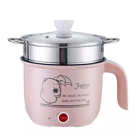 Mua Ca nấu mì mini đa năng 2 tầng dung tích 1.8L  Nồi nấu mì với 2 nấc nhiệt tiện lợi  nồi lẩu điện chống dính kèm giá hấp