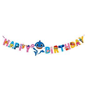 Dây chữ Happy Birthday trang trí sinh nhật Baby Shark