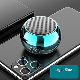 Loa Bluetooth mini có Mic Hộp âm thanh không dây Âm nhạc HiFi Điện thoại di động Máy tính bảng Loa kim loại Loa siêu trầm di động thể thao Màu sắc: Xanh dương nhạt